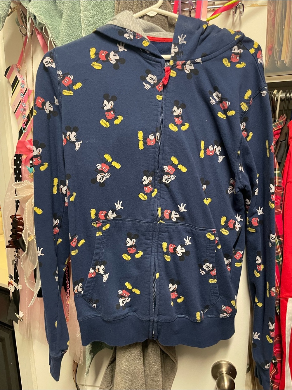 Disney Navy and Red Mickey Graphic Hoodie